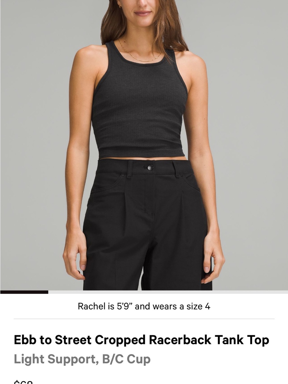 lululemon athletica Ebb to Street Cropped Racerback Tank Top - Black